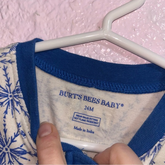 Burt's Bees Baby Cream and Blue Footed One Piece - Picture 2 of 2